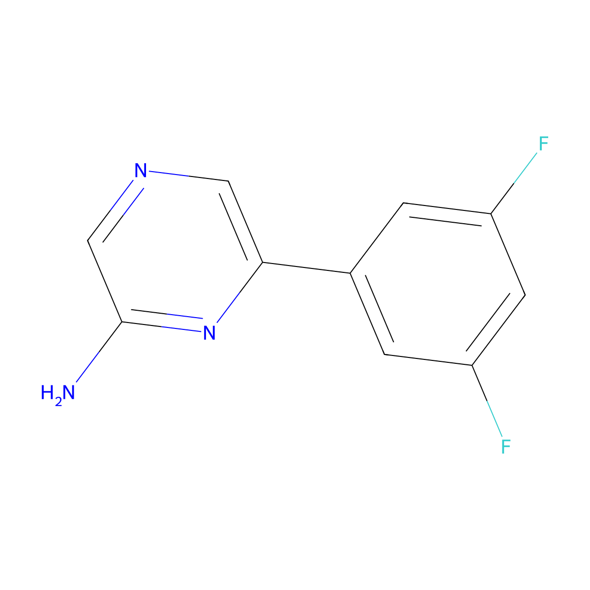 6-(3,5-Difluorophenyl)pyrazin-2-amine molecular structure, CAS 1159815-78-7