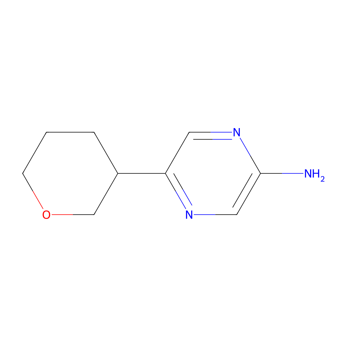 5-(Oxan-3-yl)pyrazin-2-amine molecular structure, CAS 1159815-80-1