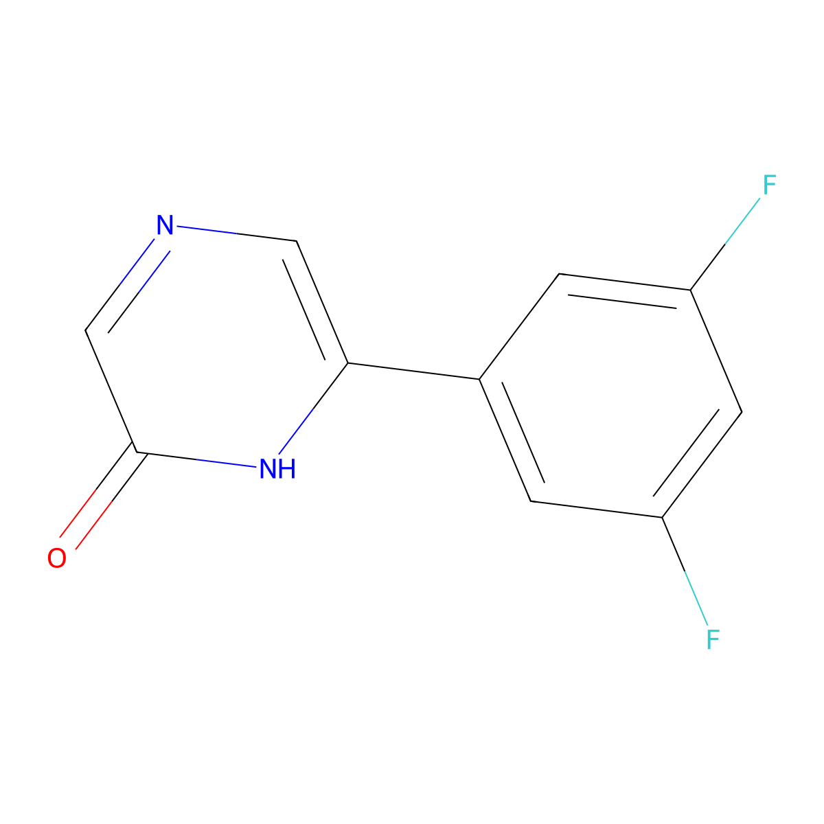 2-Hydroxy-6-(3,5-difluorophenyl)pyrazine molecular structure, CAS 1159815-83-4