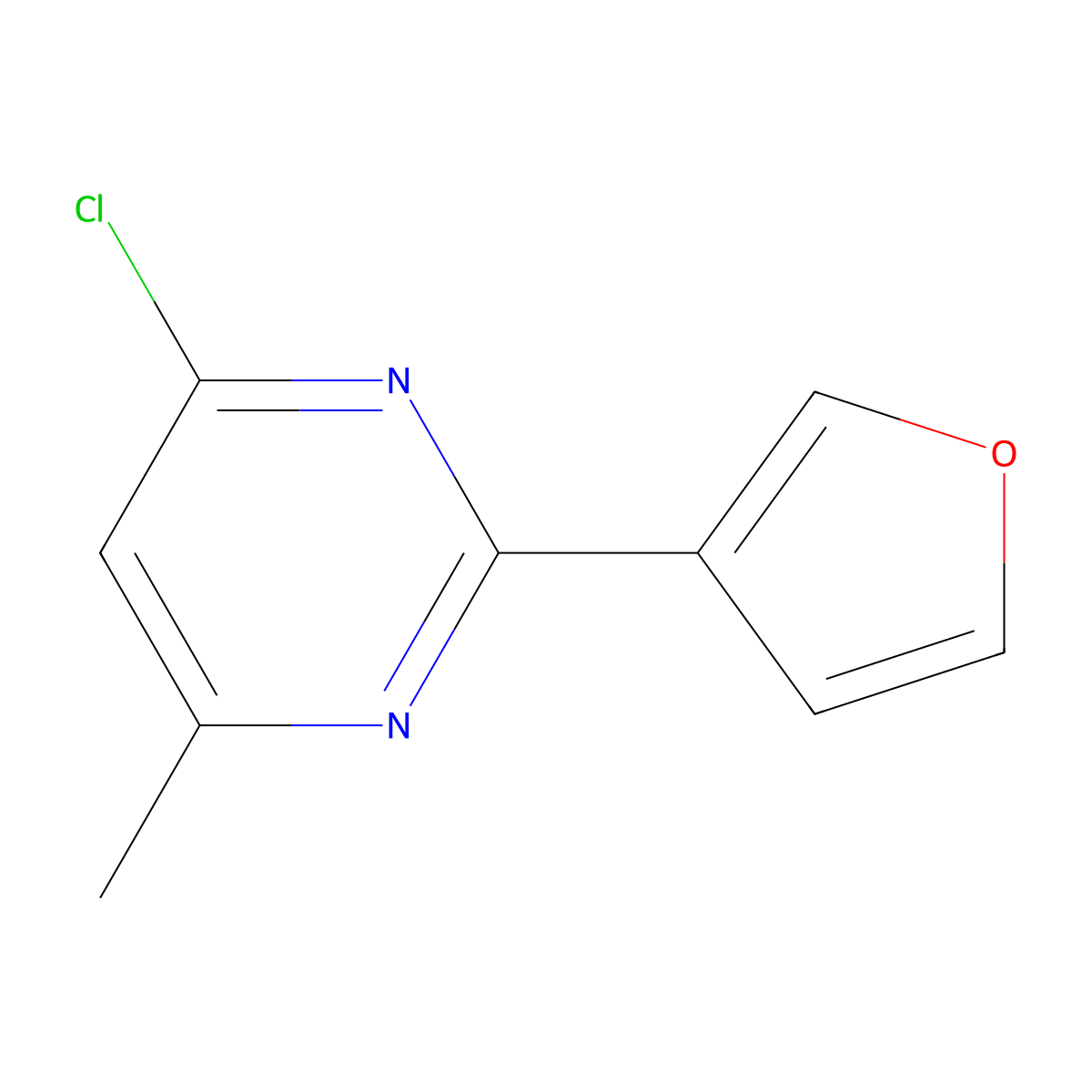 4-Chloro-2-(furan-3-yl)-6-methylpyrimidine molecular structure, CAS 1159815-88-9