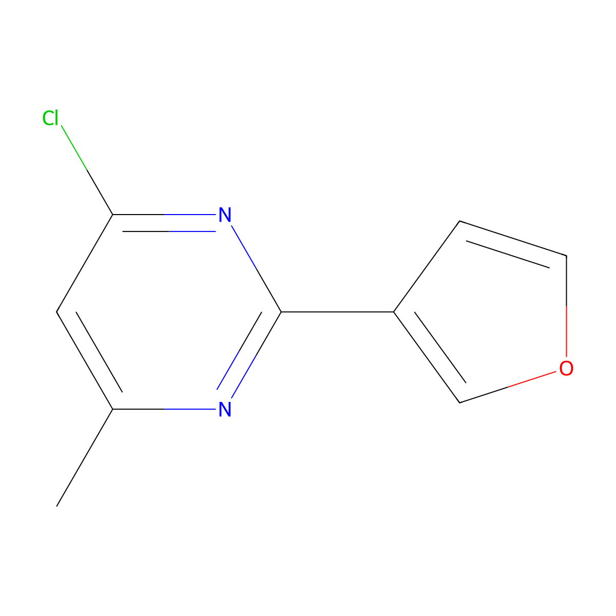 4-Chloro-2-(furan-3-yl)-6-methylpyrimidine molecular structure, CAS 1159815-88-9