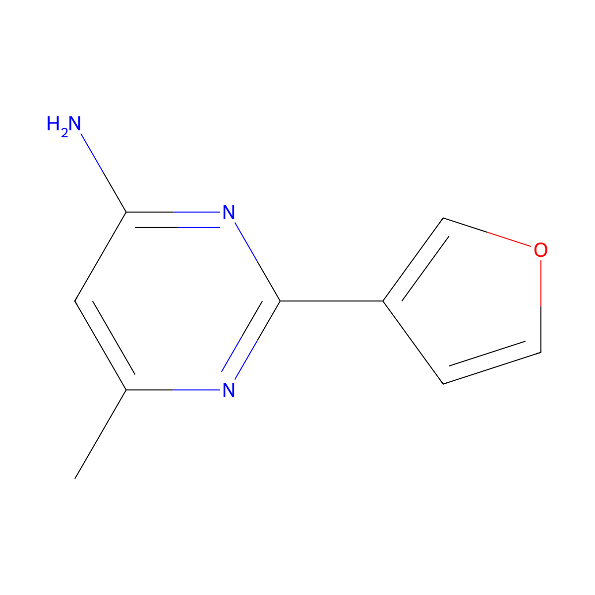 2-(Furan-3-yl)-6-methylpyrimidin-4-amine molecular structure, CAS 1159815-92-5
