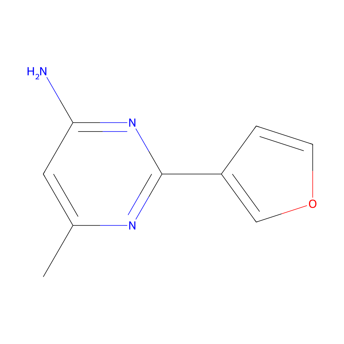 2-(Furan-3-yl)-6-methylpyrimidin-4-amine molecular structure, CAS 1159815-92-5