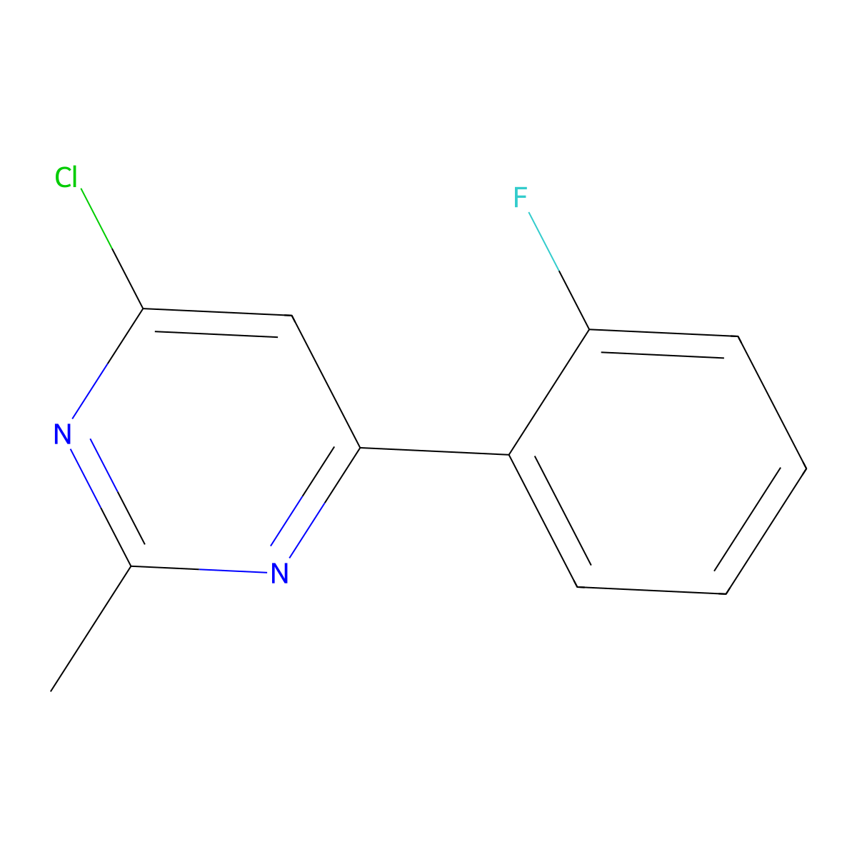 4-Chloro-2-methyl-6-(2-fluorophenyl)pyrimidine molecular structure, CAS 1159816-02-0