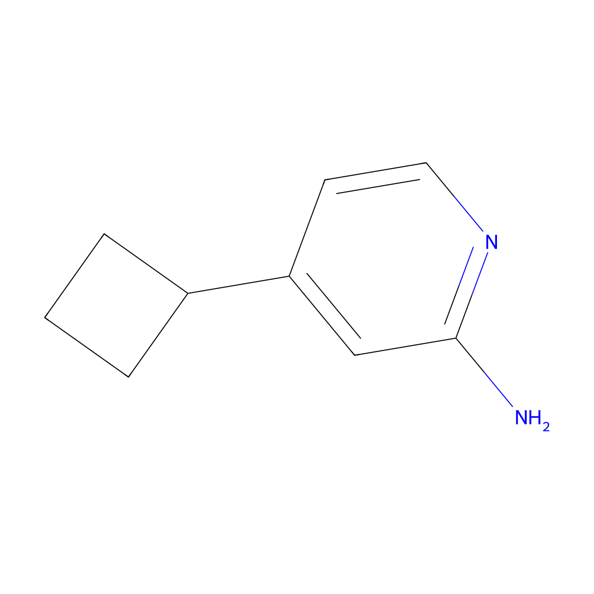 4-Cyclobutylpyridin-2-amine molecular structure, CAS 1159816-08-6