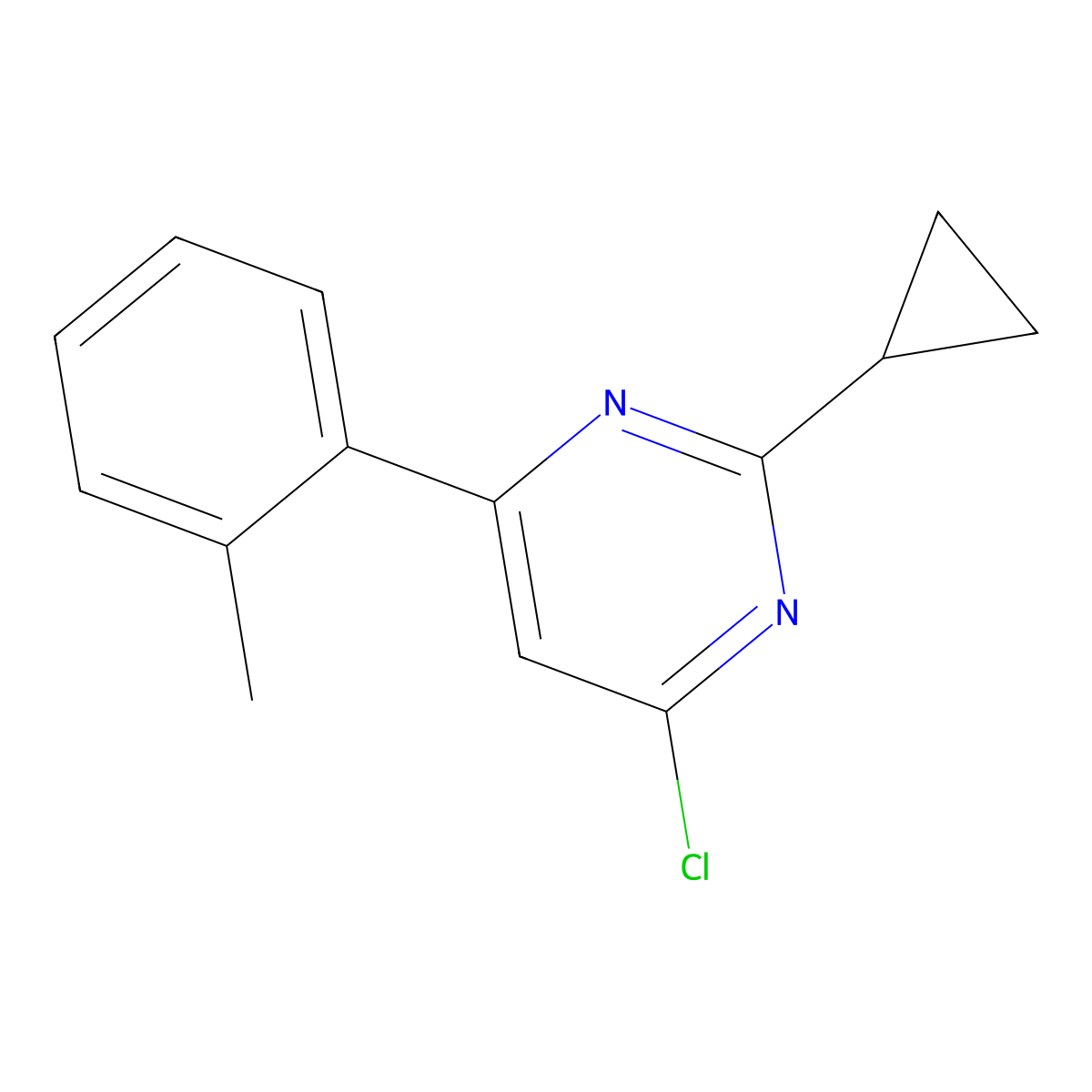 4-Chloro-2-cyclopropyl-6-(o-tolyl)pyrimidine molecular structure, CAS 1159816-17-7