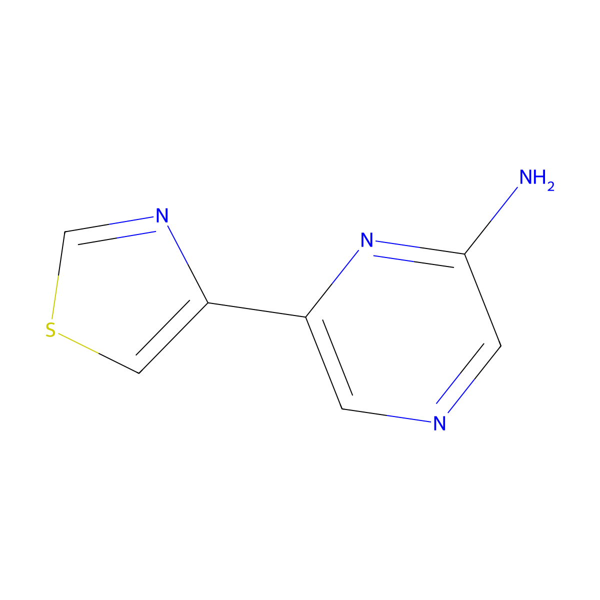 2-Amino-6-(4-thiazolyl)pyrazine molecular structure, CAS 1159816-18-8