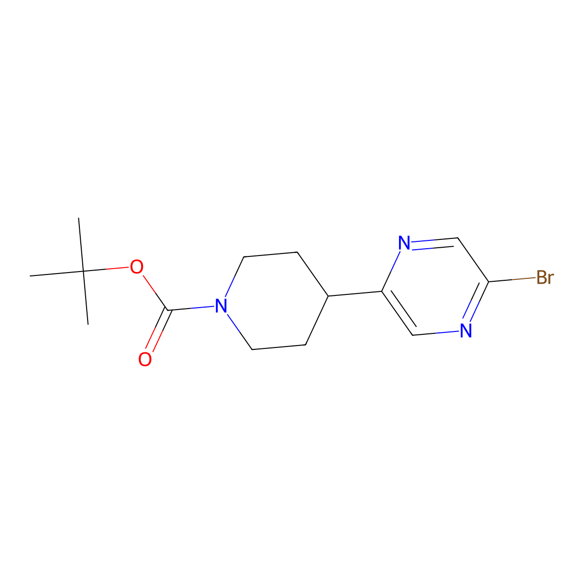 2-Bromo-5-(1-Boc-piperidin-4-yl)pyrazine molecular structure, CAS 1159816-19-9