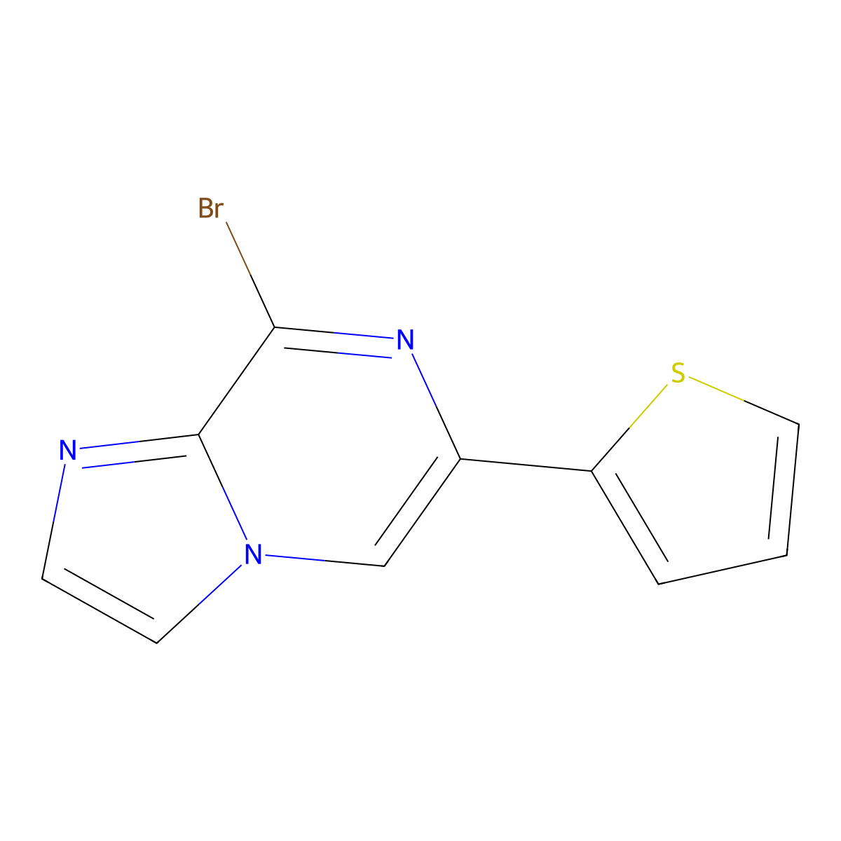 8-Bromo-6-(2-thienyl)imidazo[1,2-a]pyrazine molecular structure, CAS 1159816-23-5