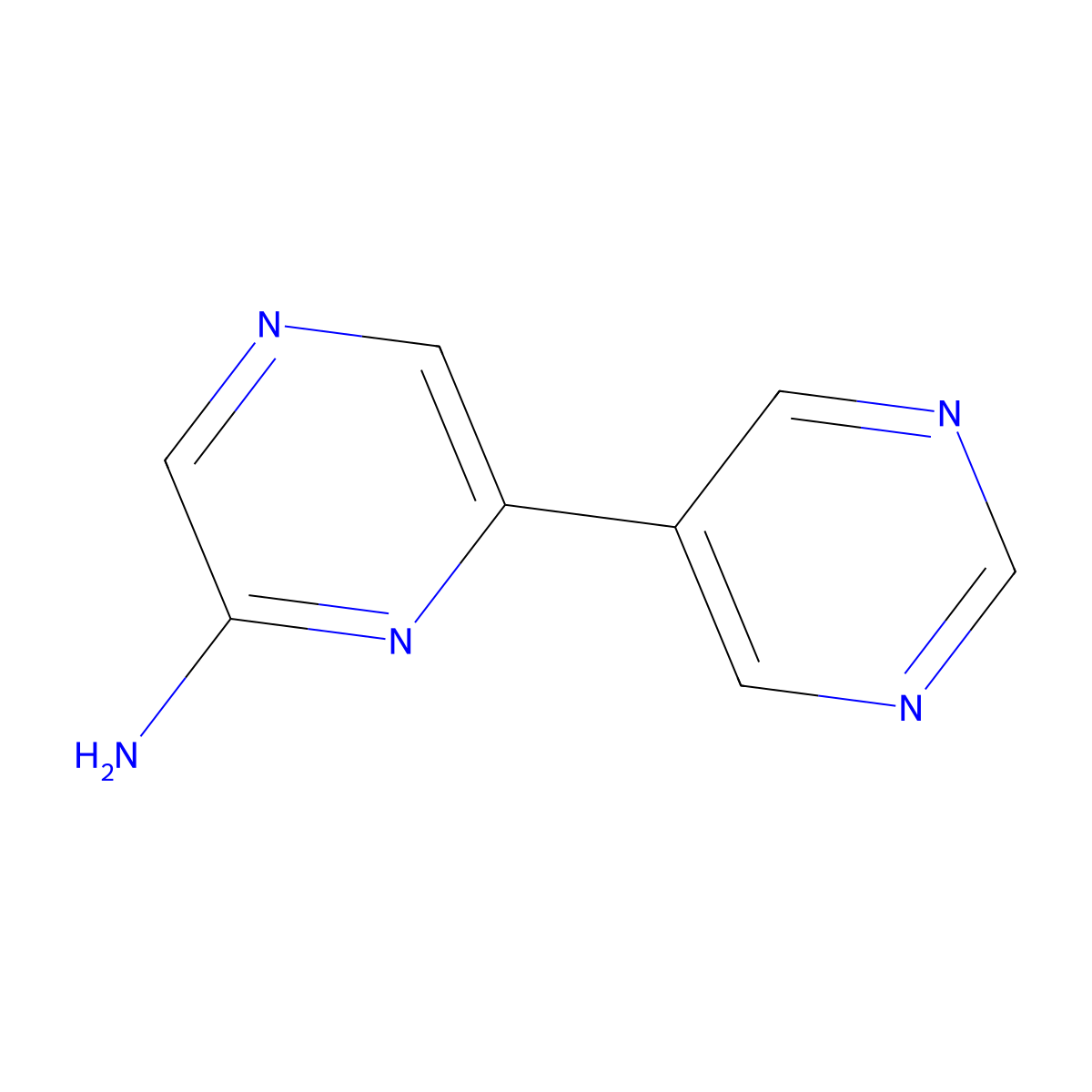 6-(5-Pyrimidinyl)-2-pyrazinamine molecular structure, CAS 1159816-25-7