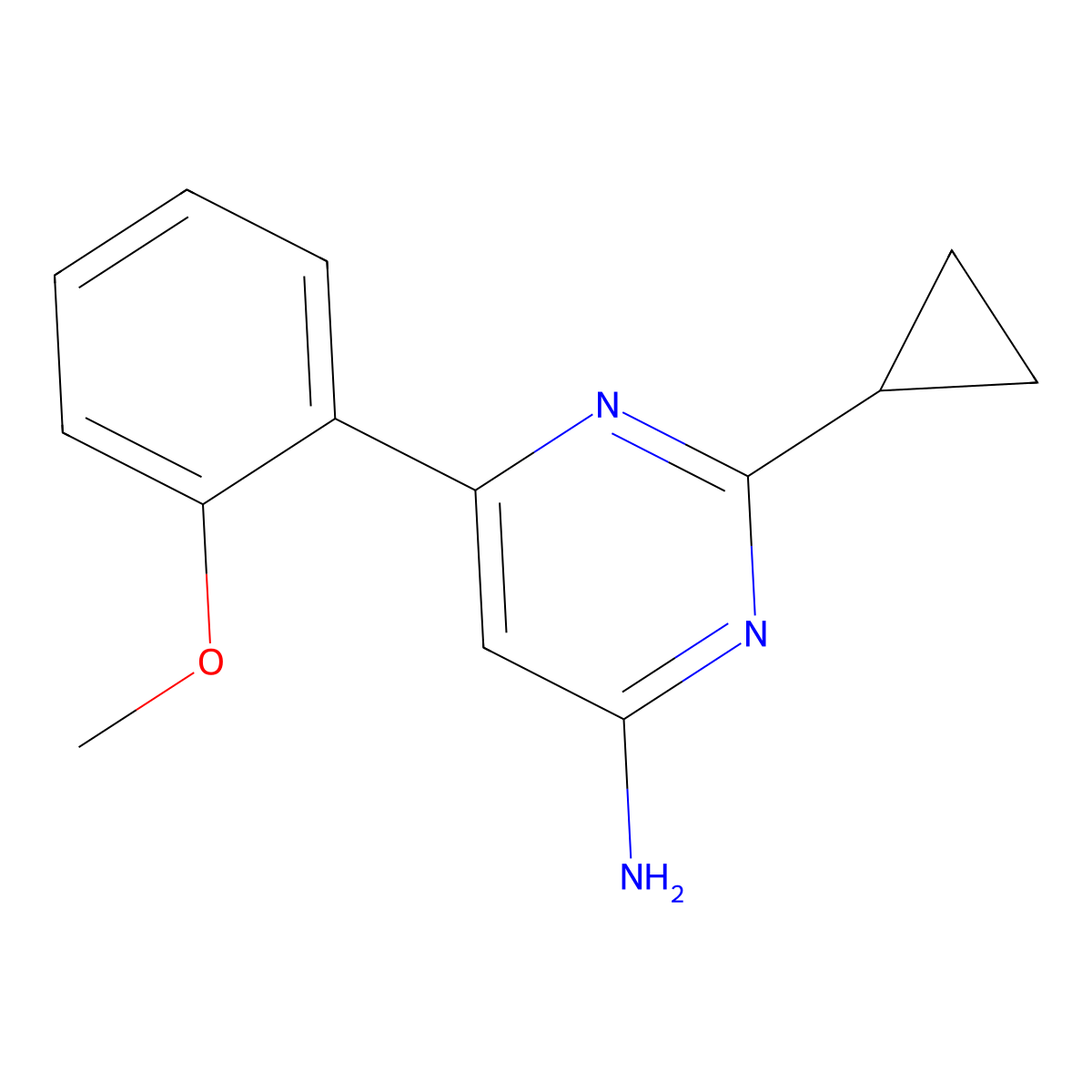 4-Amino-6-(2-methoxyphenyl)-2-cyclopropylpyrimidine molecular structure, CAS 1159816-29-1