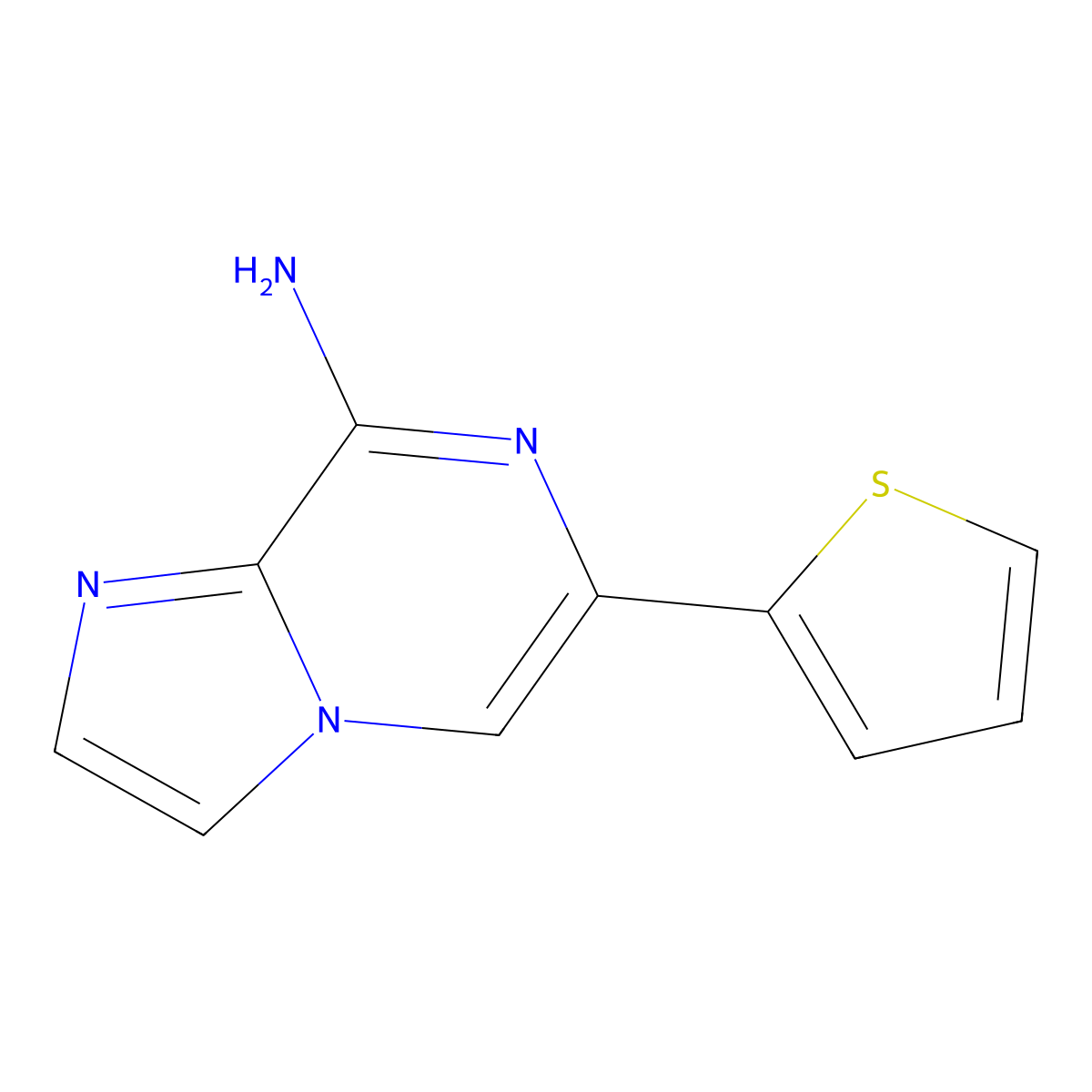 8-Amino-6-(2-thienyl)imidazo[1,2-a]pyrazine molecular structure, CAS 1159816-31-5