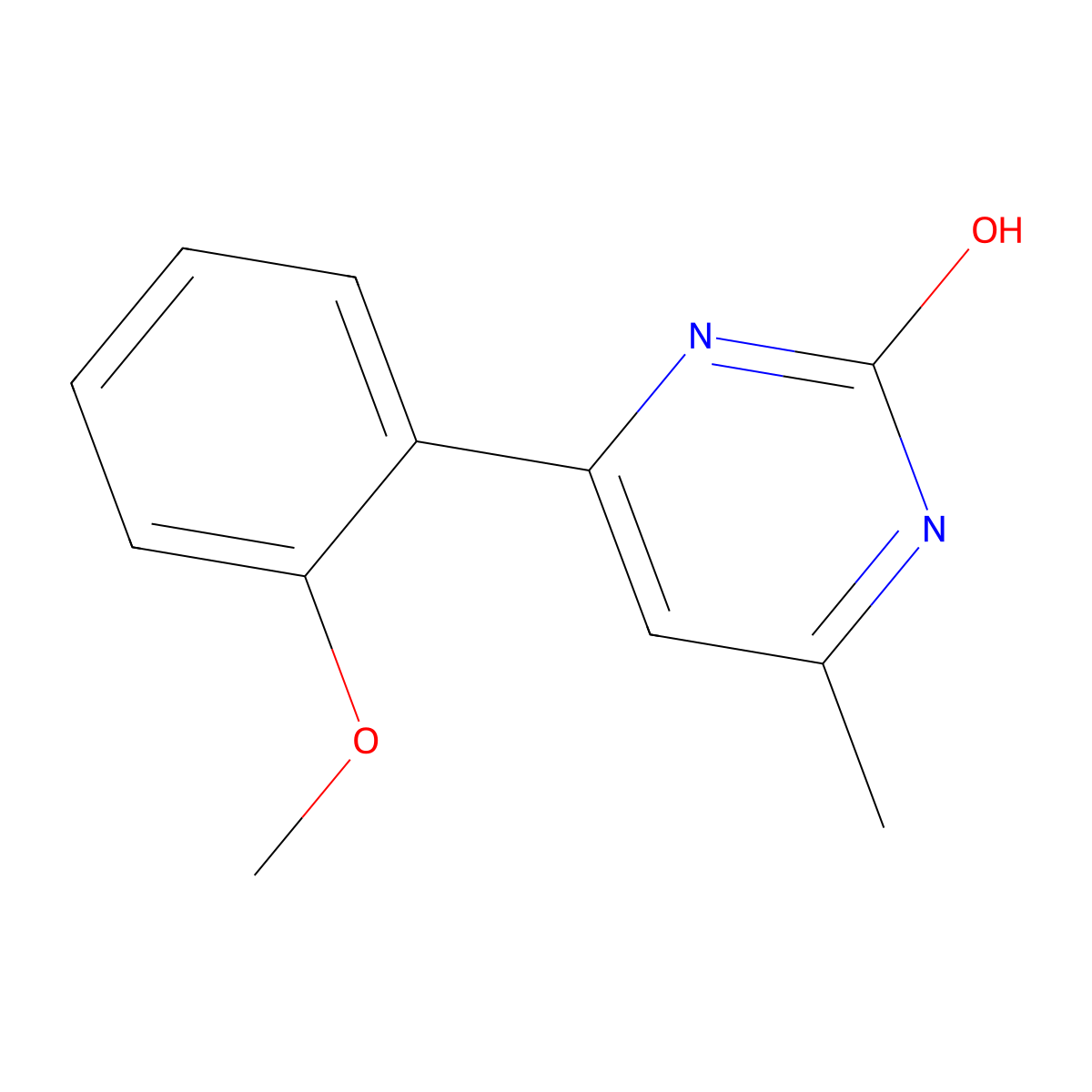 2-Hydroxy-6-(2-methoxyphenyl)-4-methylpyrimidine molecular structure, CAS 1159816-34-8