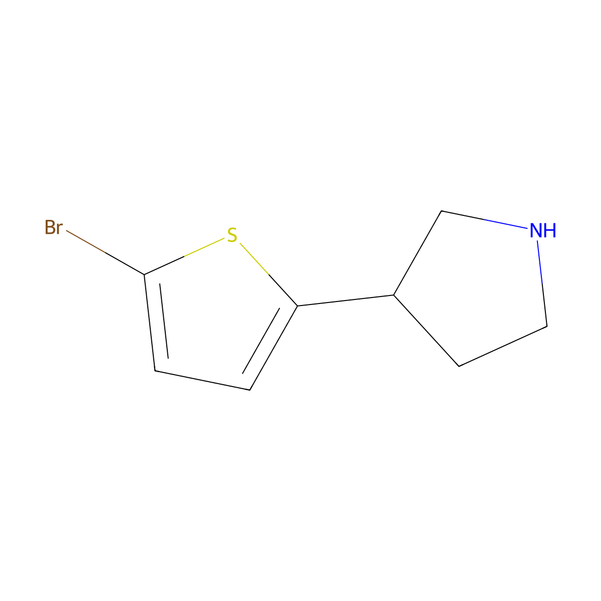 3-(5-Bromothiophen-2-yl)pyrrolidine molecular structure, CAS 1159816-35-9
