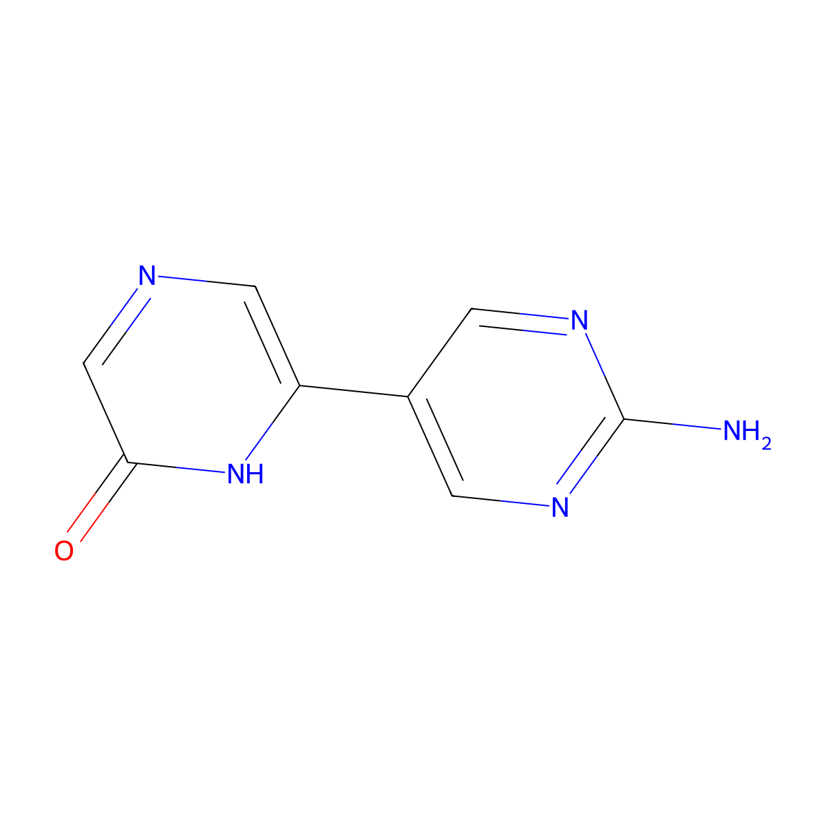 2-Hydroxy-6-(2-amino-5-pyrimidyl)pyrazine molecular structure, CAS 1159816-49-5