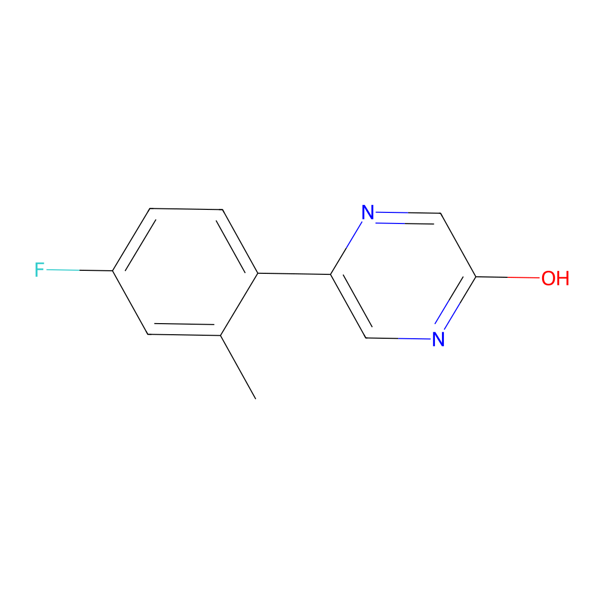 5-(4-Fluoro-2-methylphenyl)-2-hydroxypyrazine molecular structure, CAS 1159816-55-3