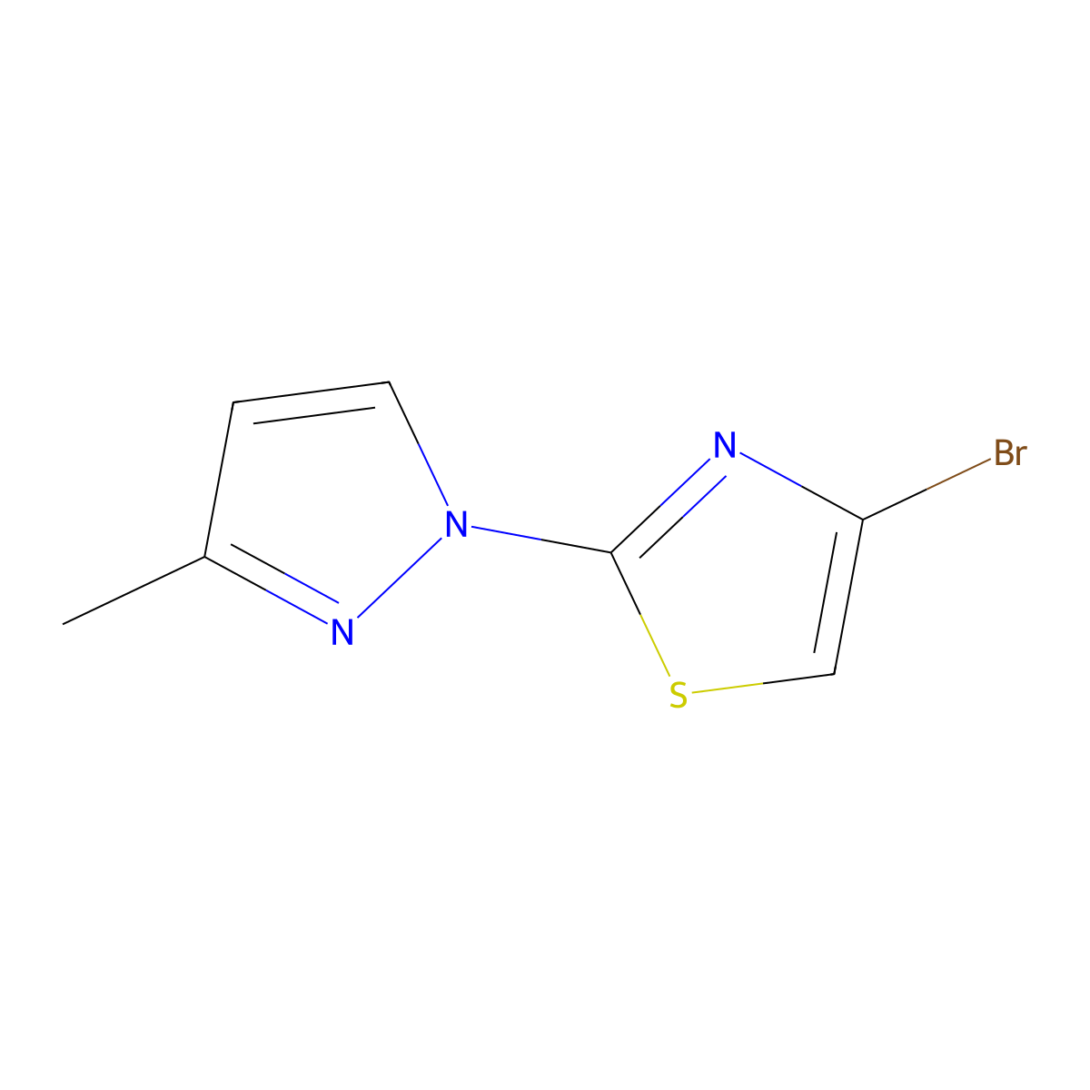 4-Bromo-2-(3-methyl-1H-pyrazol-1-YL)thiazole molecular structure, CAS 1159816-57-5