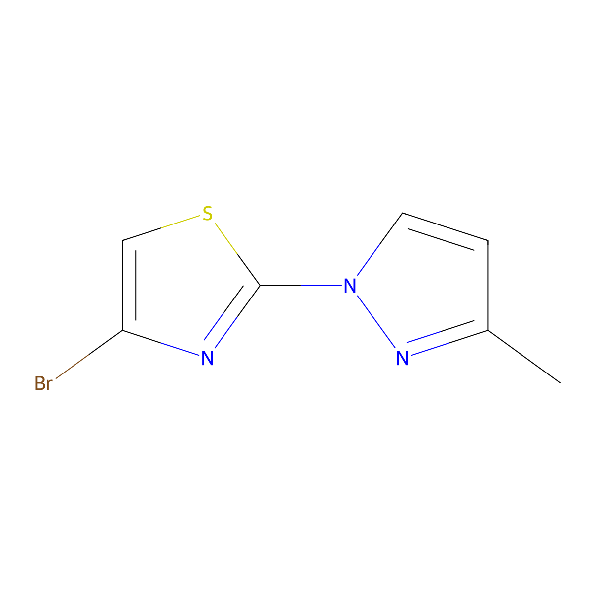 4-Bromo-2-(3-methyl-1H-pyrazol-1-YL)thiazole molecular structure, CAS 1159816-57-5