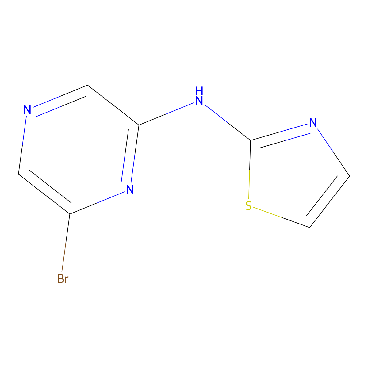6-Bromo-N-2-thiazolyl-2-pyrazinamine molecular structure, CAS 1159816-58-6
