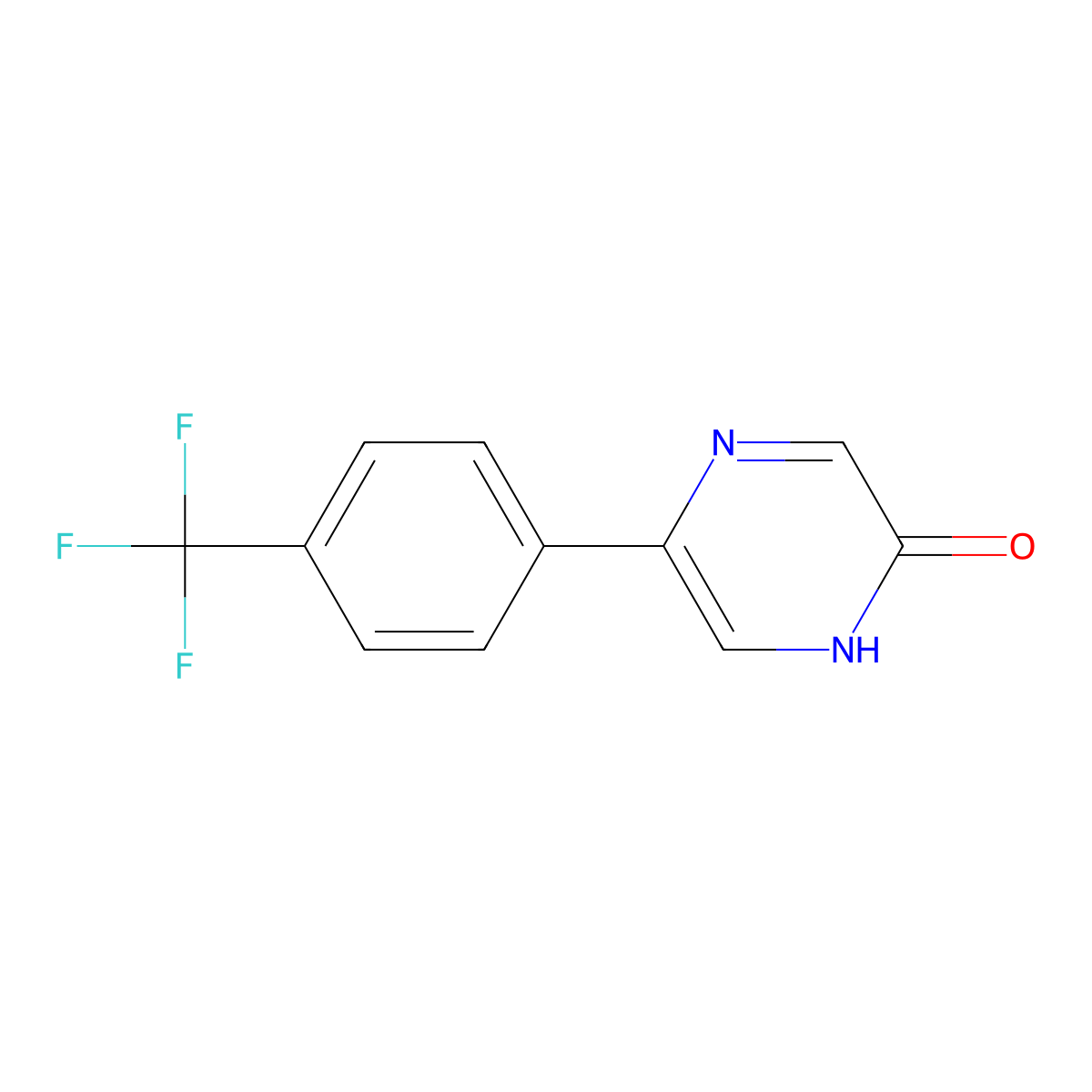 5-(4-Trifluoromethylphenyl)-2-hydroxypyrazine molecular structure, CAS 1159816-61-1