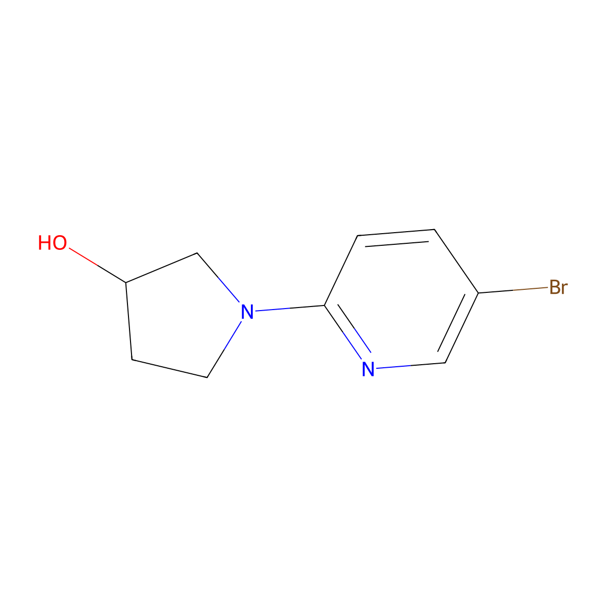 1-(5-Bromopyridin-2-yl)pyrrolidin-3-ol molecular structure, CAS 1159816-64-4