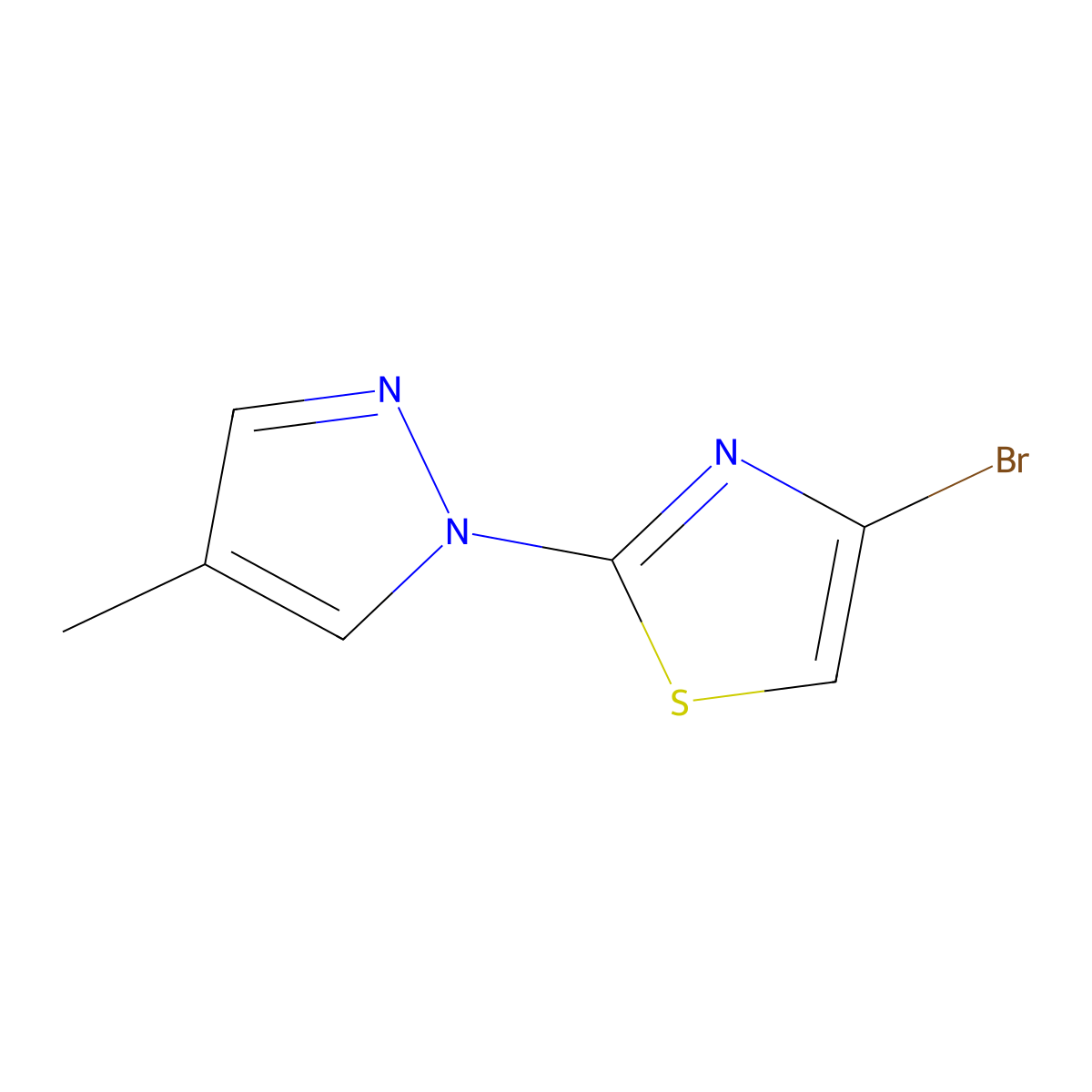 4-Bromo-2-(4-methyl-1H-pyrazol-1-YL)thiazole molecular structure, CAS 1159816-65-5