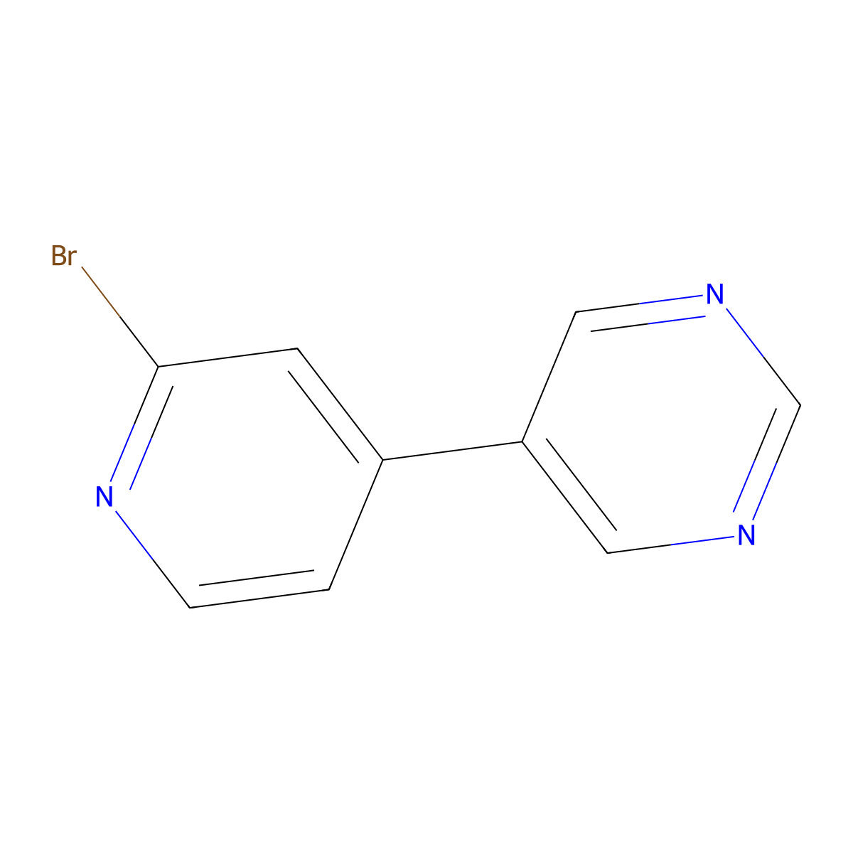 5-(2-Bromo-4-pyridinyl)pyrimidine molecular structure, CAS 1159816-68-8