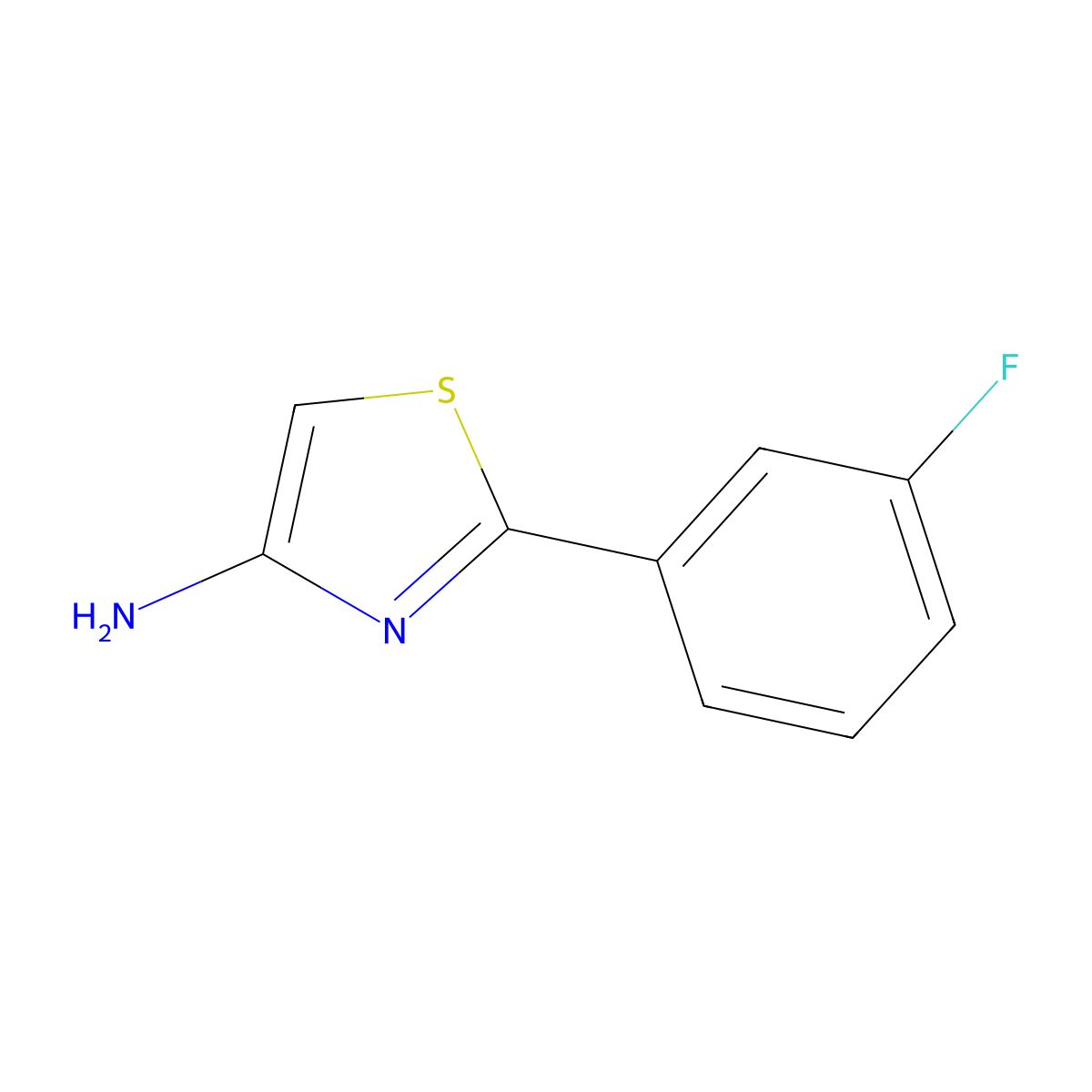 2-(3-Fluorophenyl)-4-thiazolamine molecular structure, CAS 1159816-71-3