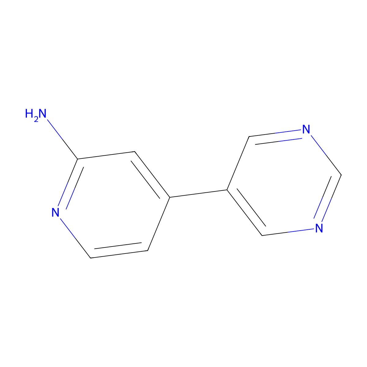 2-Amino-4-(5-pyrimidyl)pyridine molecular structure, CAS 1159816-72-4