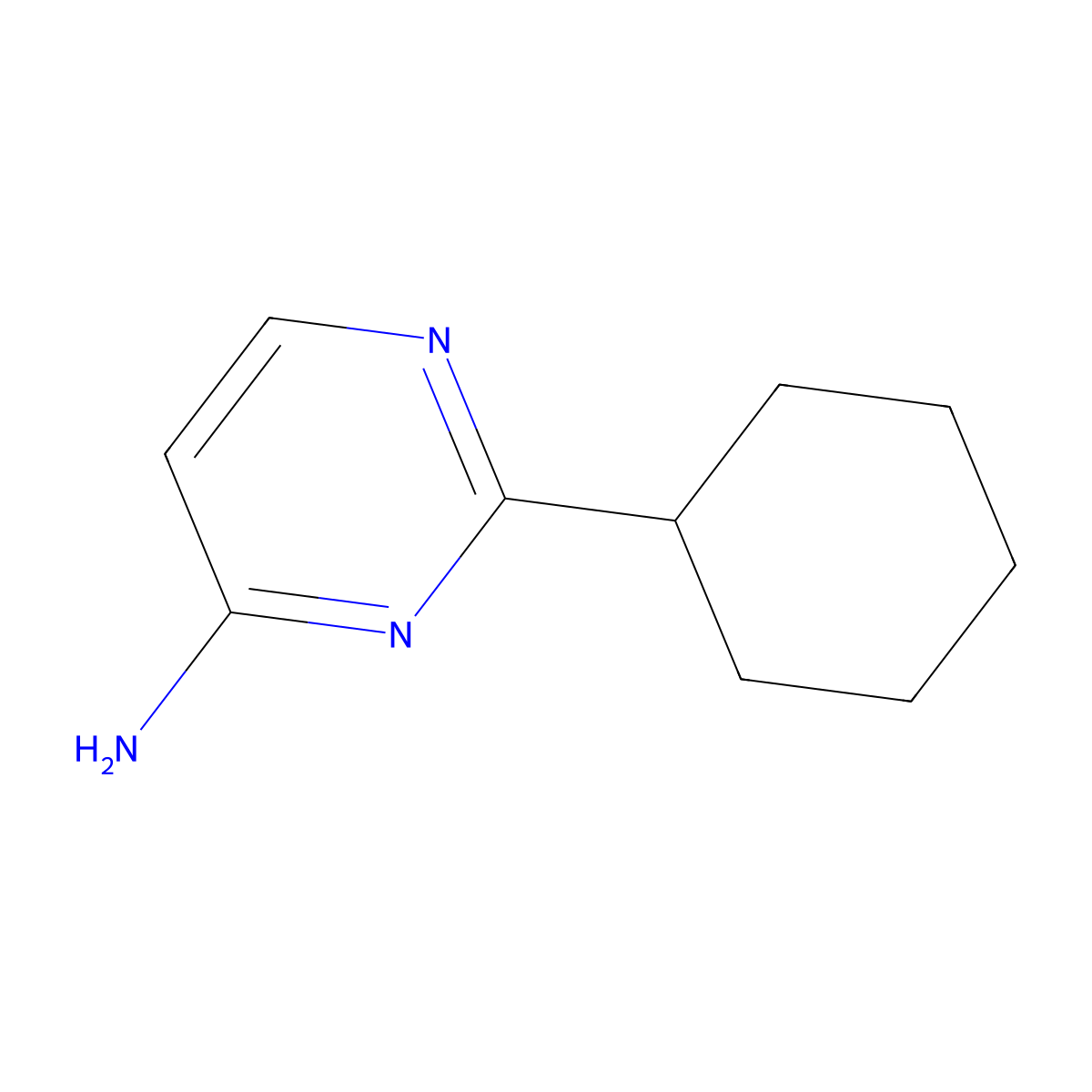 2-Cyclohexylpyrimidin-4-amine molecular structure, CAS 1159816-79-1