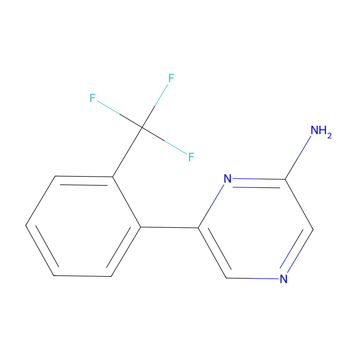 2-Amino-6-(2-trifluoromethylphenyl)pyrazine molecular structure, CAS 1159816-80-4