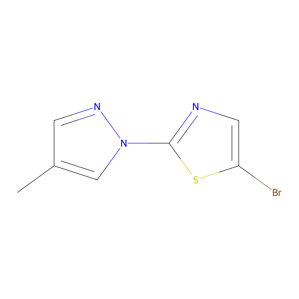 5-Bromo-2-(4-methyl-1H-pyrazol-1-YL)thiazole molecular structure, CAS 1159816-81-5