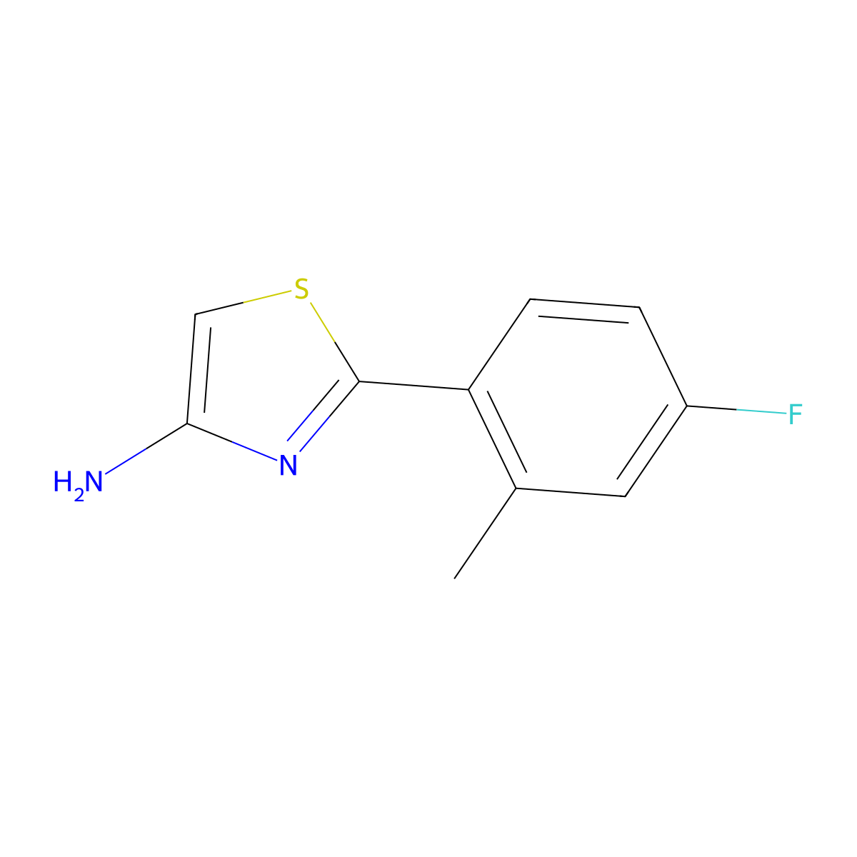 4-Amino-2-(4-fluoro-2-methylphenyl)thiazole molecular structure, CAS 1159816-85-9