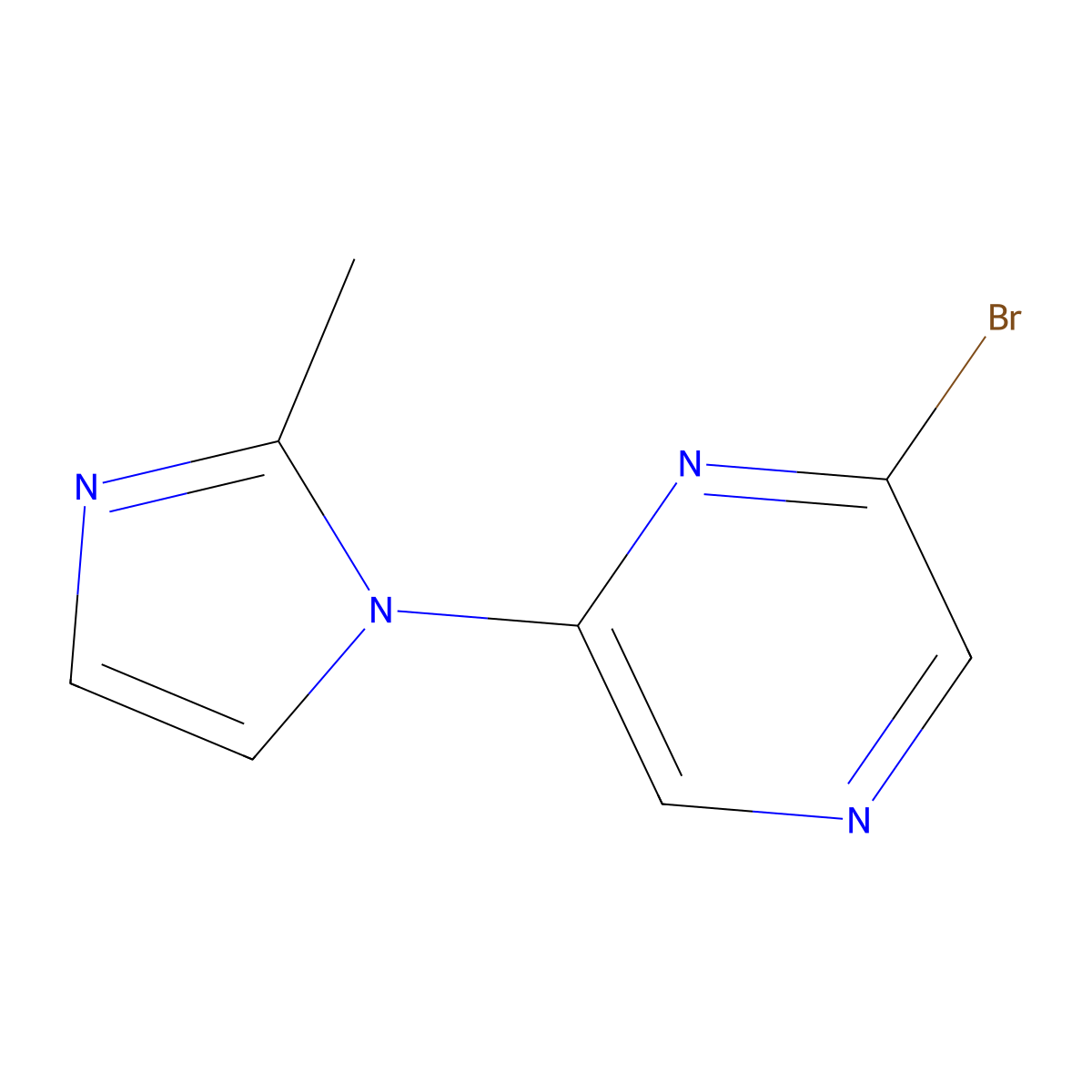 2-Bromo-6-(2-methylimidazol-1-yl)pyrazine molecular structure, CAS 1159816-87-1