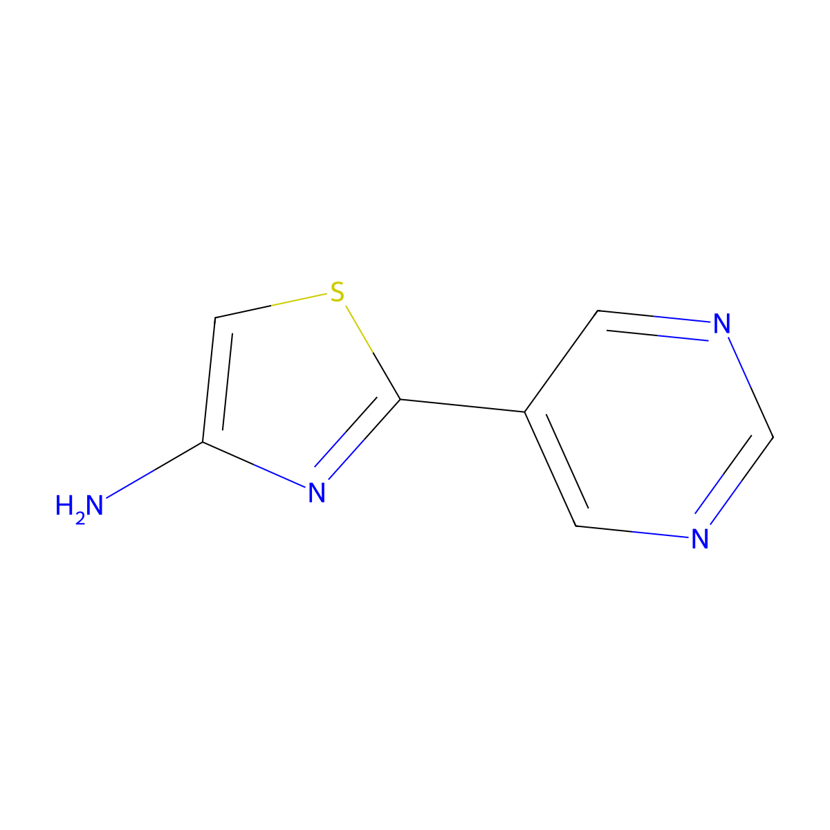 4-Amino-2-(5-pyrimidyl)thiazole molecular structure, CAS 1159816-89-3