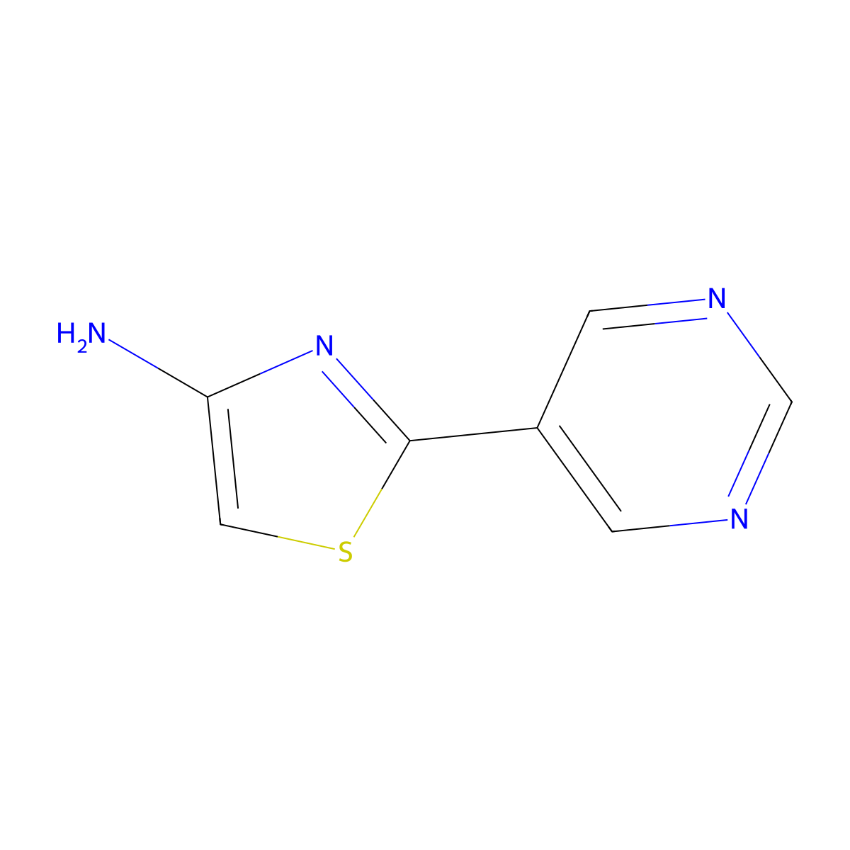 4-Amino-2-(5-pyrimidyl)thiazole molecular structure, CAS 1159816-89-3