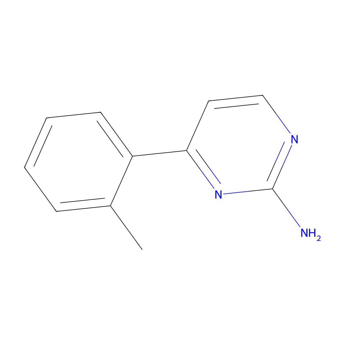 2-Amino-6-(2-tolyl)pyrimidine molecular structure, CAS 1159816-90-6