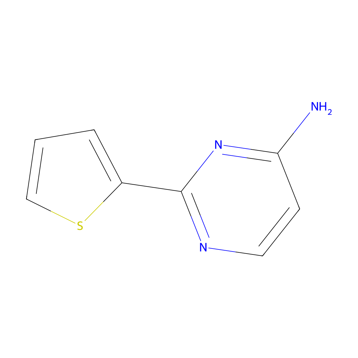 4-Amino-2-(2-thienyl)pyrimidine molecular structure, CAS 1159816-95-1