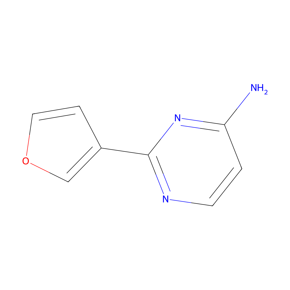 2-(Furan-3-yl)pyrimidin-4-amine molecular structure, CAS 1159817-02-3