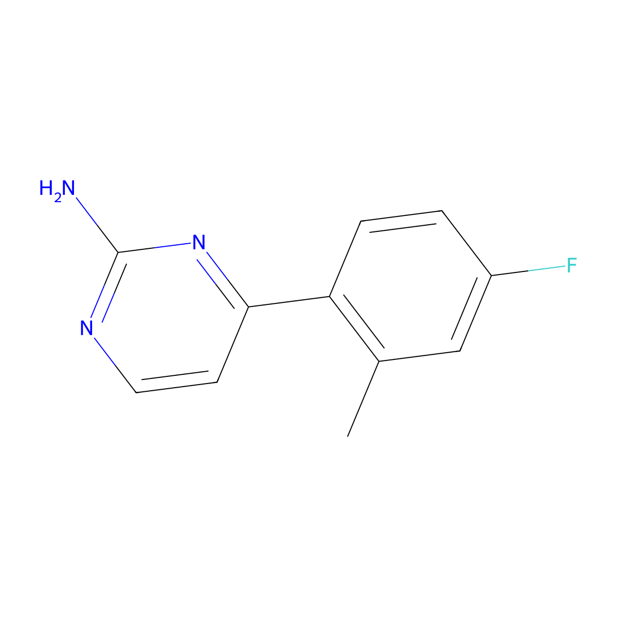 2-Amino-4-(4-fluoro-2-methylphenyl)pyrimidine molecular structure, CAS 1159817-04-5