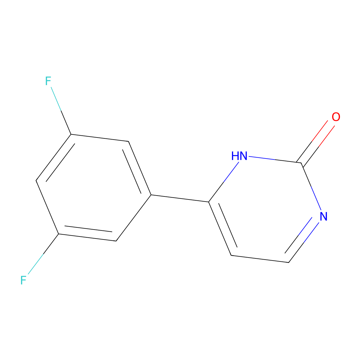2-Hydroxy-4-(3,5-difluorophenyl)pyrimidine molecular structure, CAS 1159817-14-7