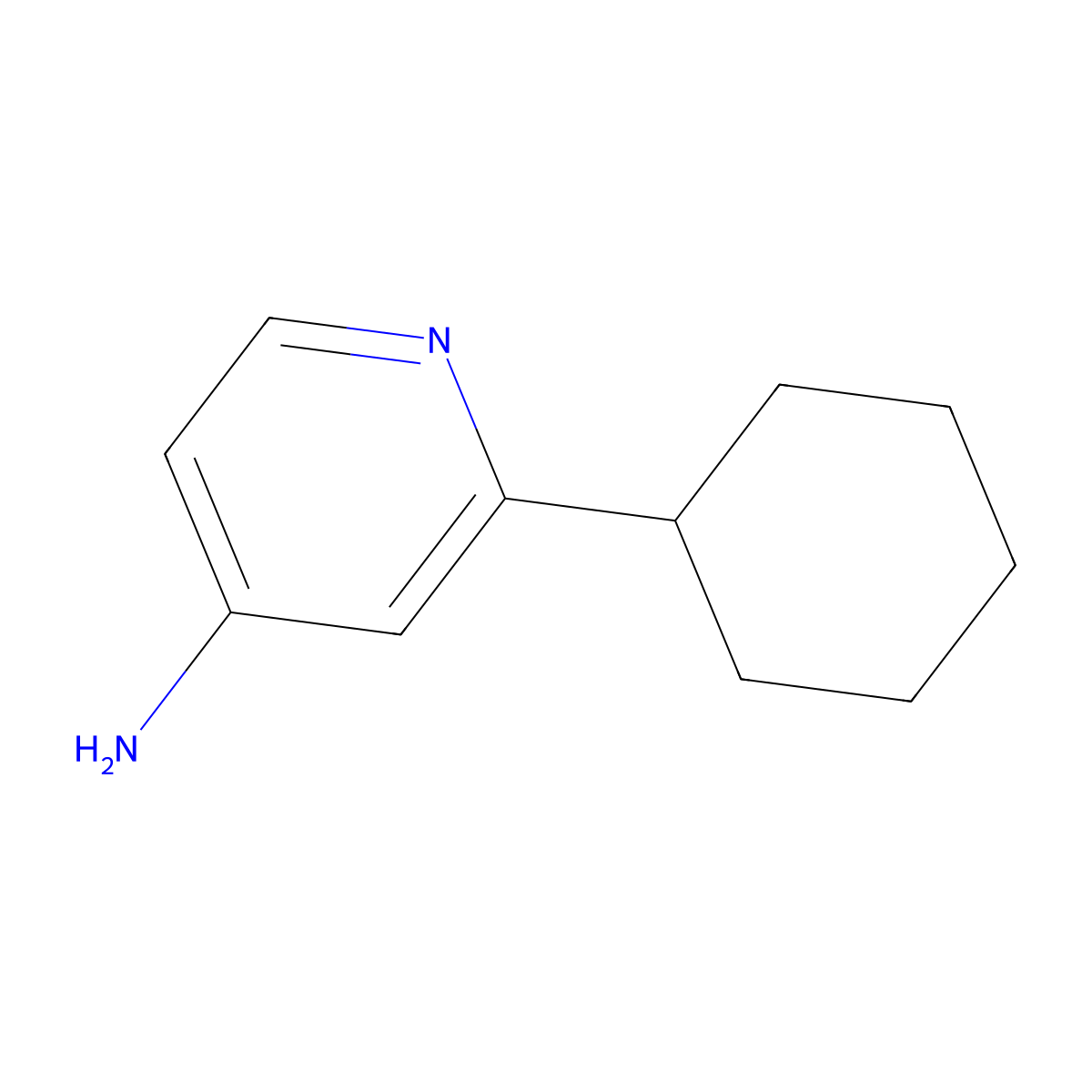 2-Cyclohexylpyridin-4-amine molecular structure, CAS 1159817-15-8