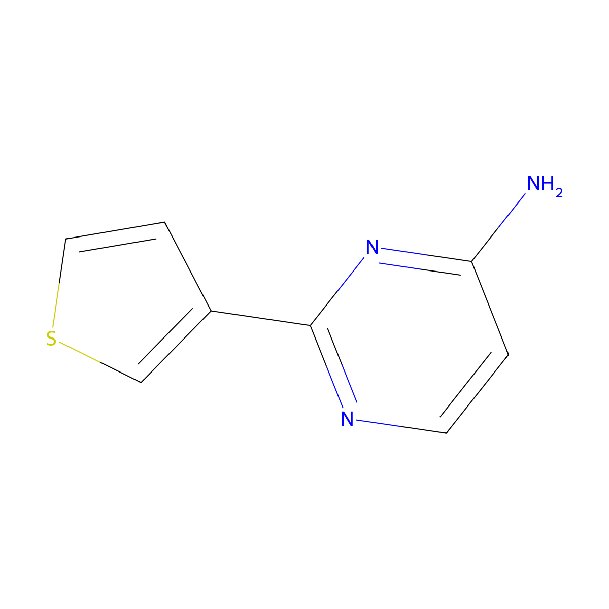 4-Amino-2-(3-thienyl)pyrimidine molecular structure, CAS 1159817-18-1