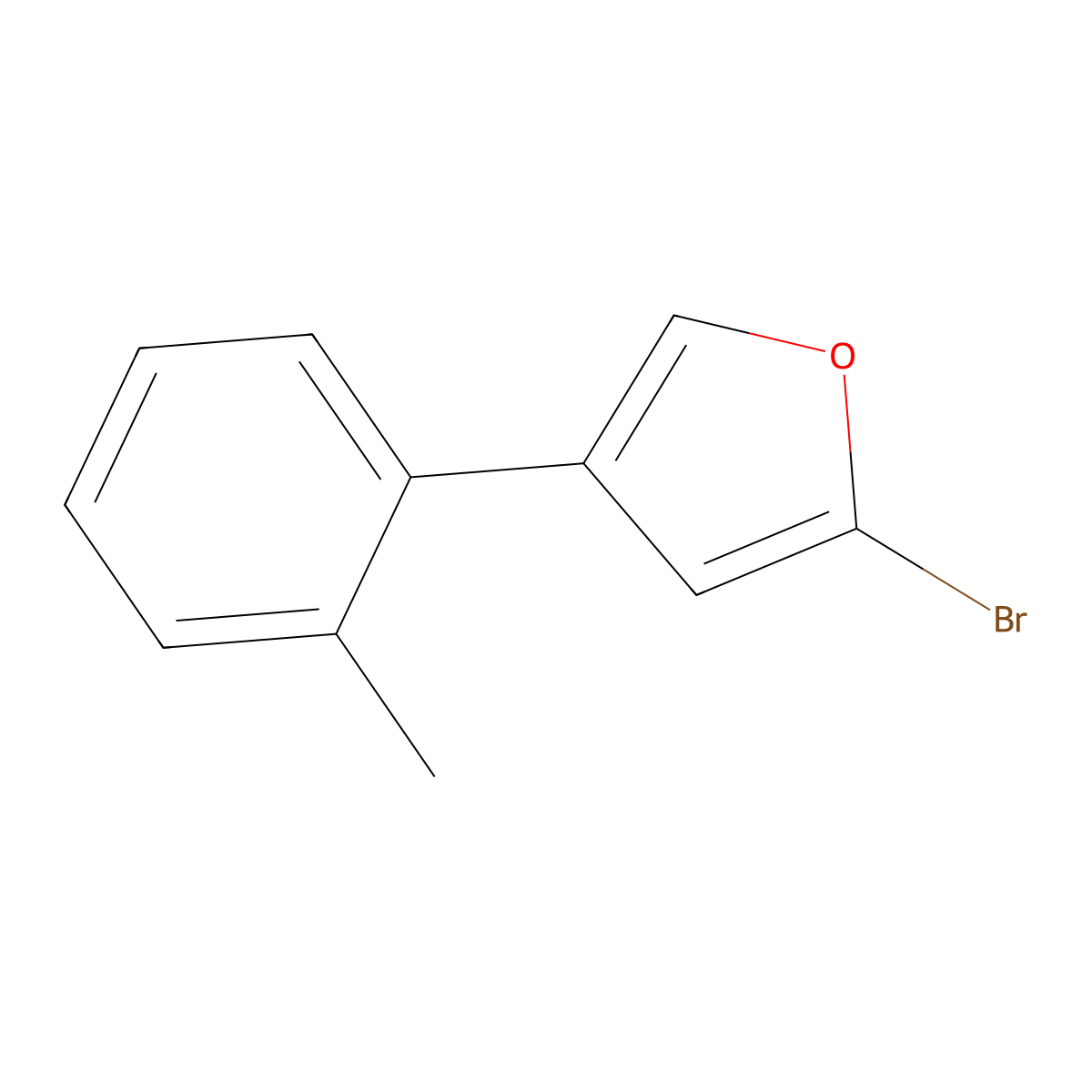 2-Bromo-4-(2-methylphenyl)furan molecular structure, CAS 1159817-19-2