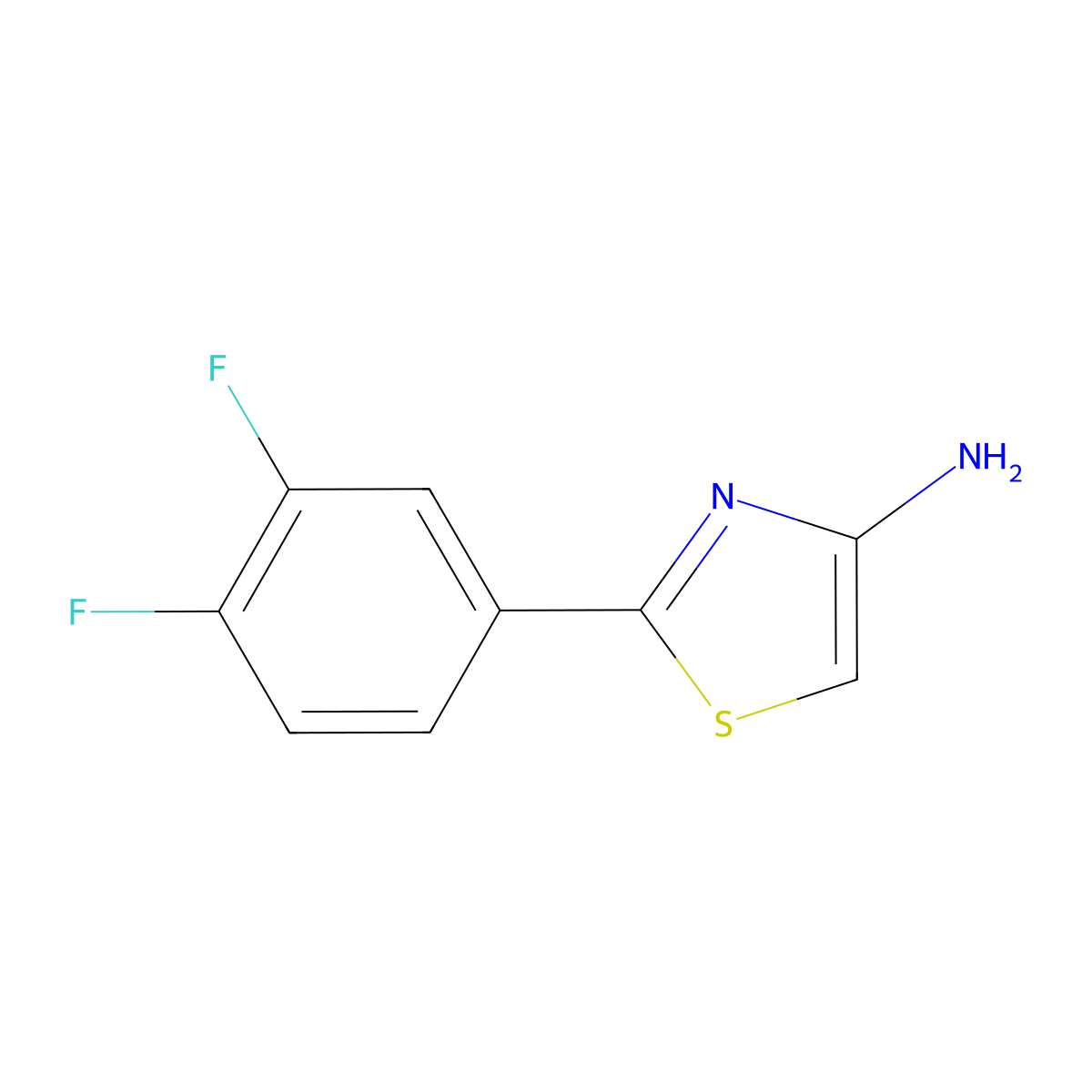 4-Amino-2-(3,4-difluorophenyl)thiazole molecular structure, CAS 1159817-20-5