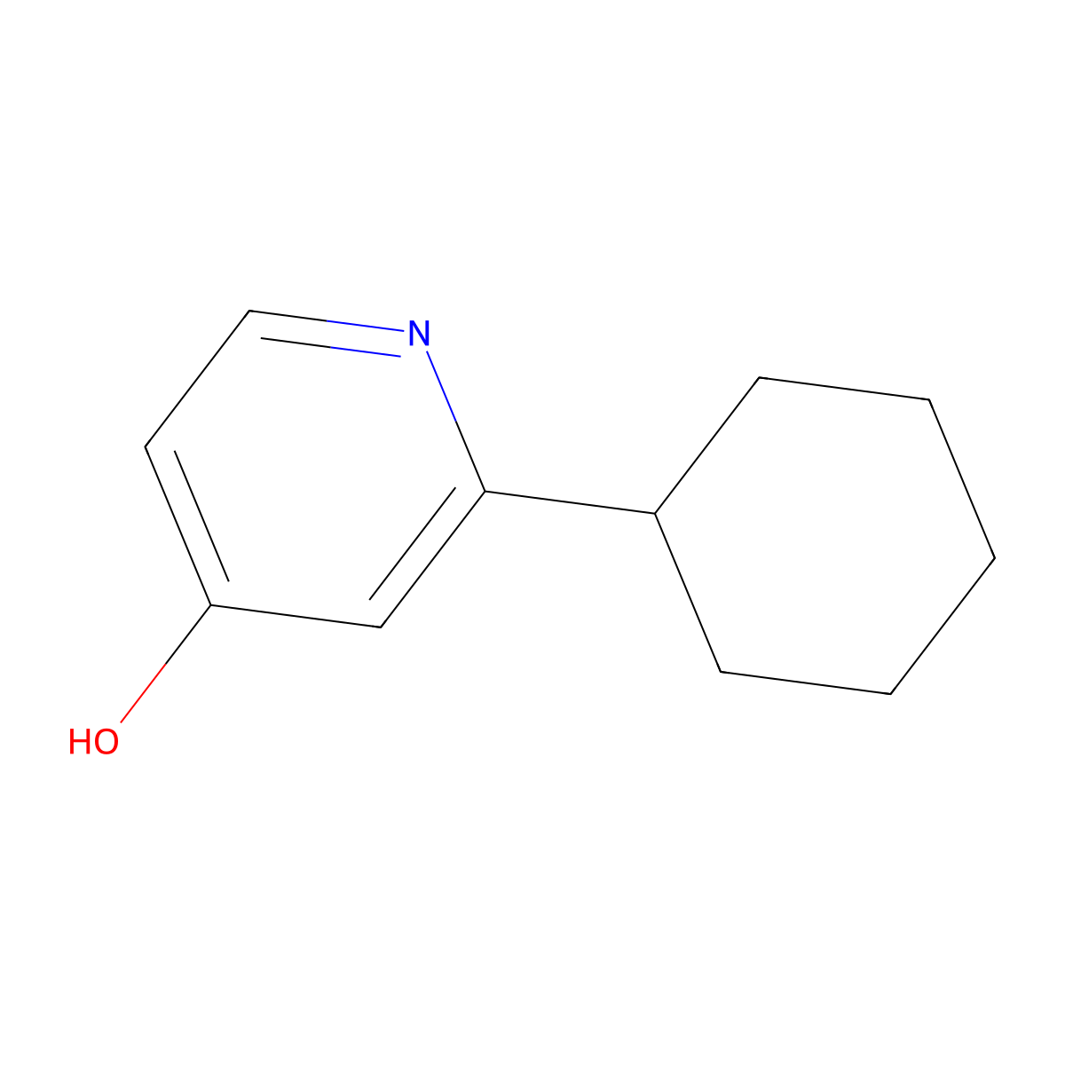 4-Hydroxy-2-(cyclohexyl)pyridine molecular structure, CAS 1159817-22-7