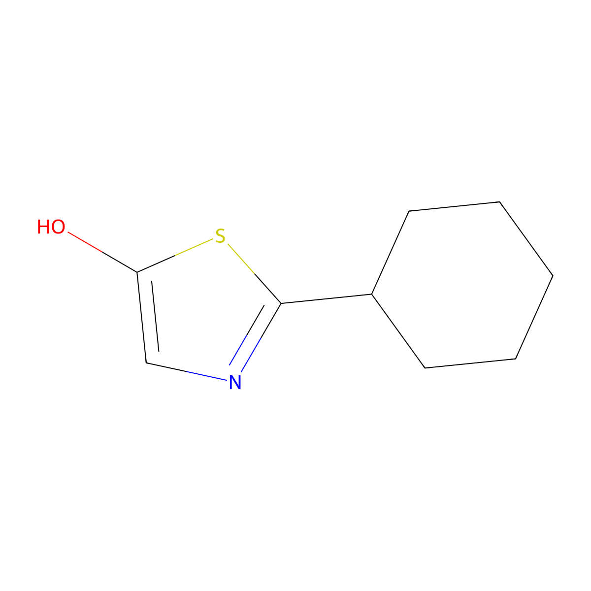 2-(Cyclohexyl)-5-hydroxythiazole molecular structure, CAS 1159817-28-3