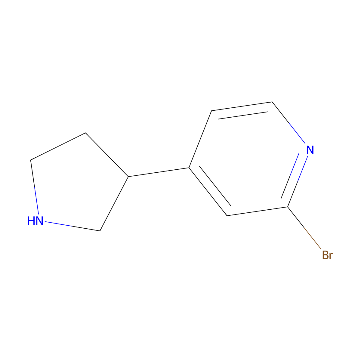 2-Bromo-4-(pyrrolidin-3-YL)pyridine molecular structure, CAS 1159817-34-1