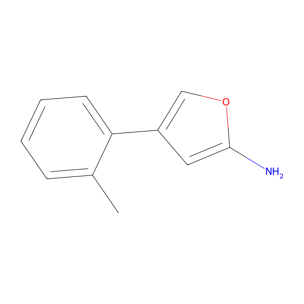 2-Amino-4-(2-tolyl)furan molecular structure, CAS 1159817-37-4
