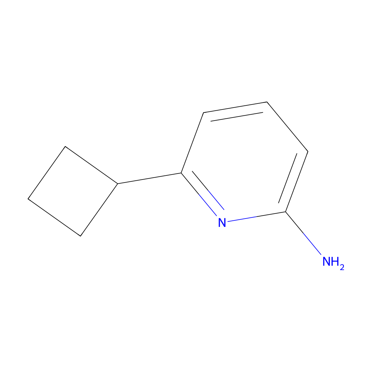 6-Cyclobutylpyridin-2-amine molecular structure, CAS 1159817-43-2